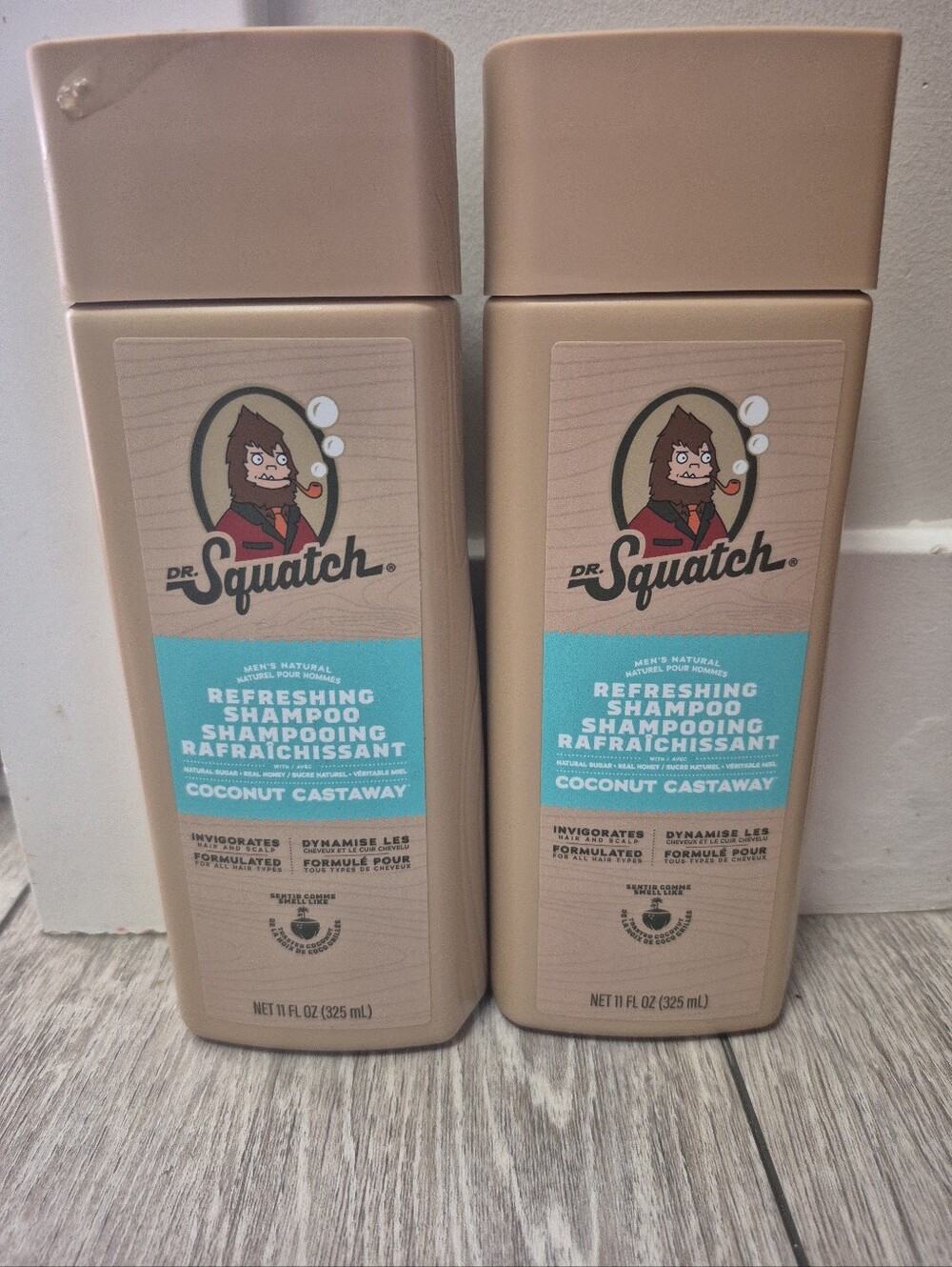 ❤️2x DR. SQUATCH Men's Natural Refreshing Shampoo - Coconut Castaway - 11 fl oz❤